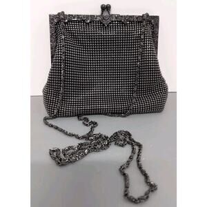 Talbots Pewter Balls~ Beads Small Evening Handbag Shoulder Bag Purse 6 x 7”